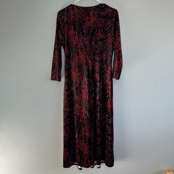CHAUS Red & Black Velvet Maxi Dress - Picture 7 of 7